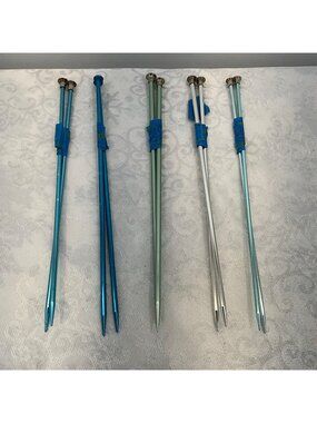 Set Of 5 Vintage Aluminum Knitting Needles Sizes 5-10 Boye & Bates USA